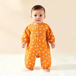 Newborn Clothes Baby Boys Girls Jumpsuit Muslin Cotton Long Sleeve Romper 0-2 T