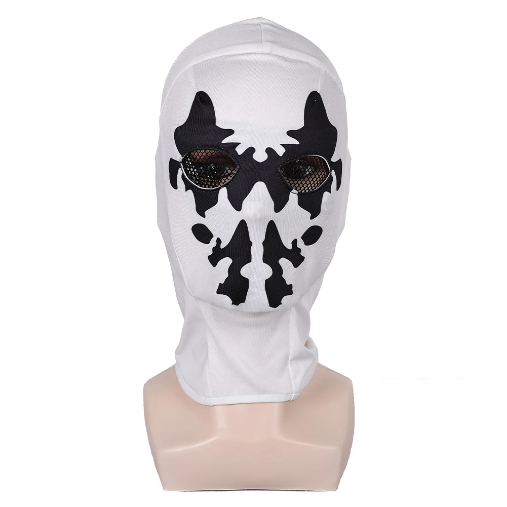 Travestimento Rorschach Cappello Cosplay Maschera Set Gioco OW Accessori per costumi Uomini adulti Gioco di ruolo Cap Velo Halloween Carnevale Vestito Puntelli