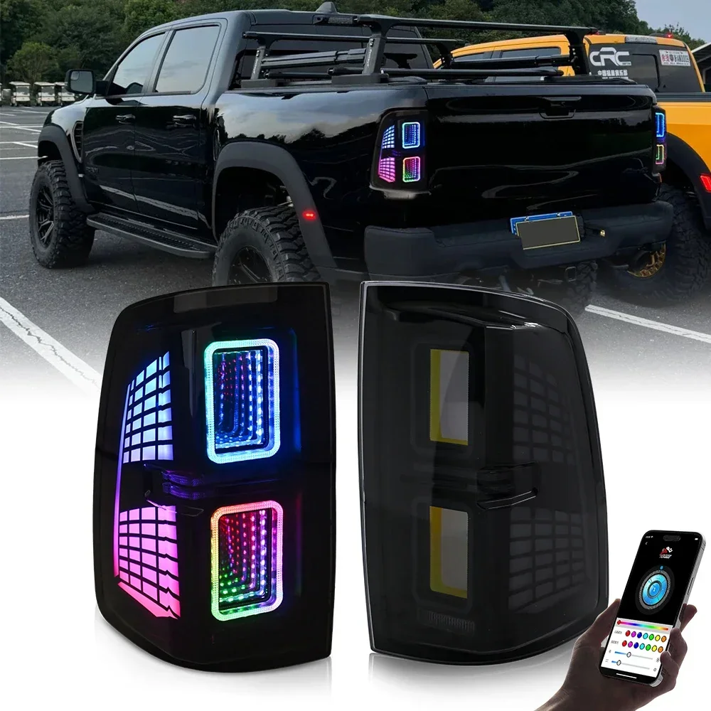 

RGB Taillight For Dodge RAM 1500 2009-2018 RAM1500 2500 2013-2018 Car Start Up Animation Sequential turn signal Rear Lamp