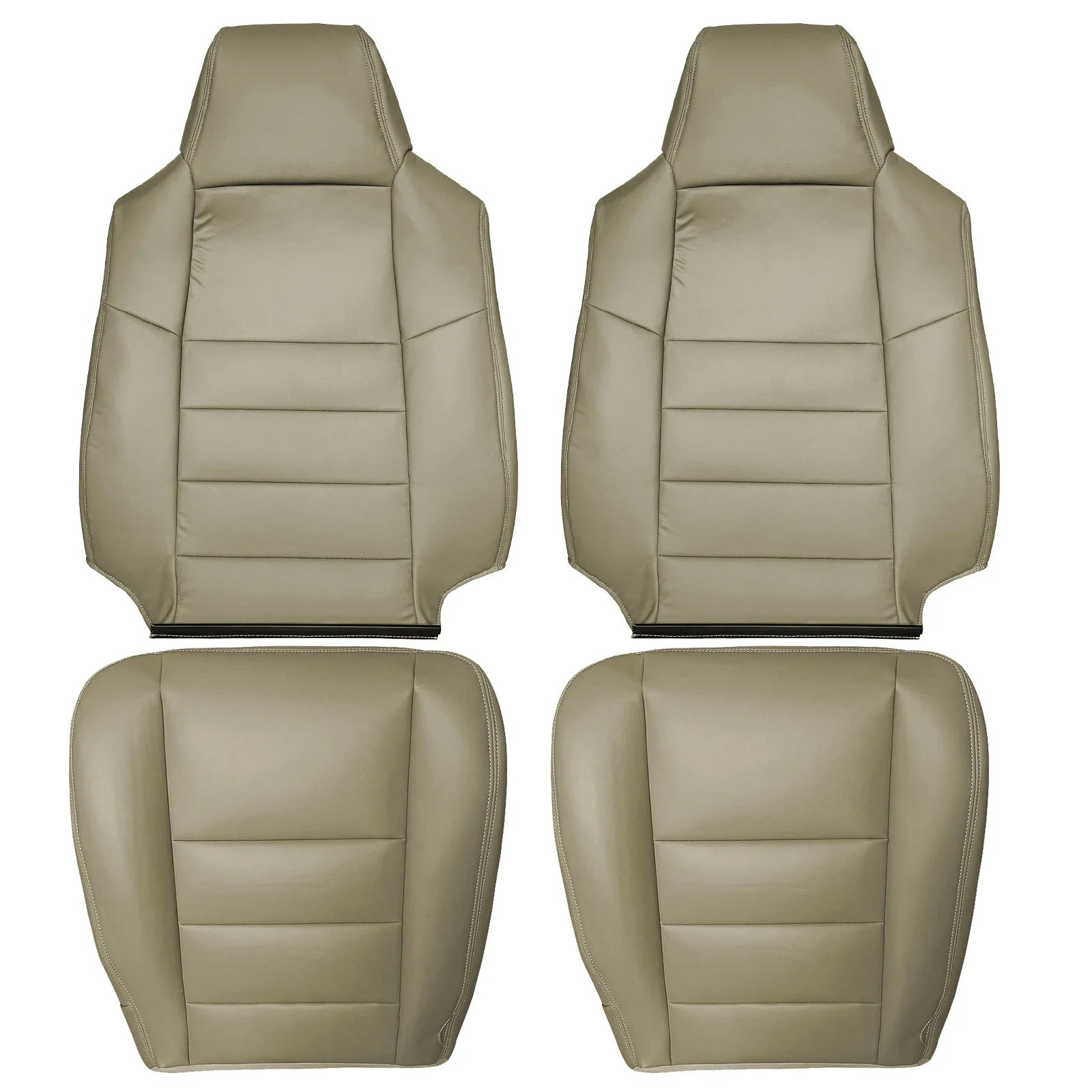 

Leather Car Seat Covers Brown Replacement Front Seat Covers Car Accessories Compatible for 2002-2007 Ford F250 F350