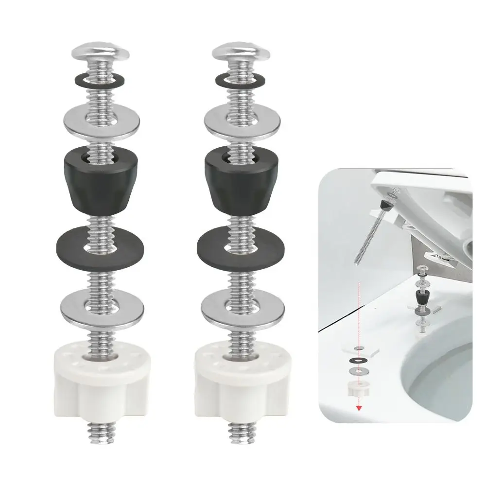 2 قطعة مجموعة مسامير خزان المرحاض شديدة التحمل مقاومة للماء من الفولاذ المقاوم للصدأ مثبتات مقعد المرحاض مقاومة للصدأ وطويلة جدًا #5