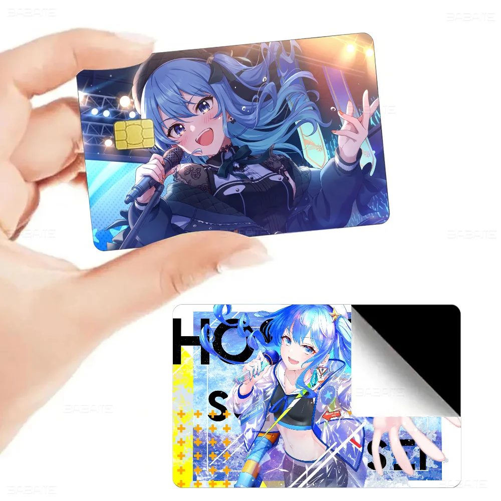 Hoshimachi Suisei Anime Poker Sticker Film Tape Skin For Credit Card Debit Card Cartoon Waterproof Stickers Small Chip