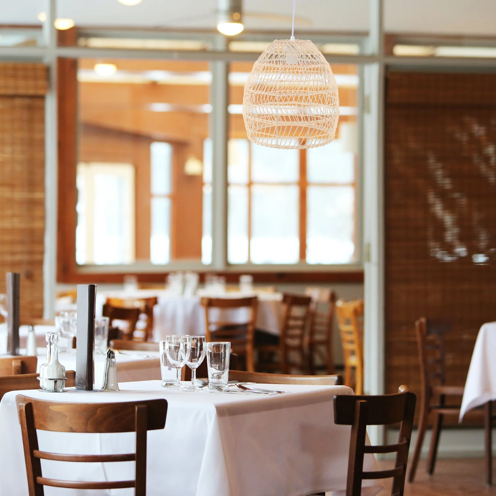 

Rattan Chandelier Ceiling Lamp Single-head Bamboo Branches Hanging Light Pendant Lights