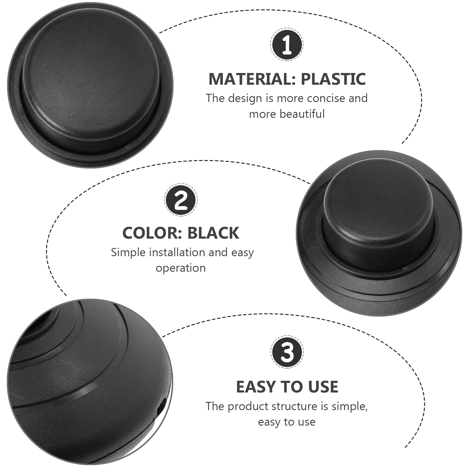 

2pcs Foot Switch Plastic Pedal Switch For Floor Lamp Bedside Lamp Simple Design Easy Operation Hands Free Convenient