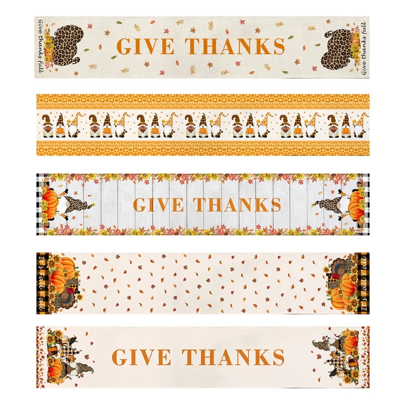 Thanksgiving Table Runner Autumn Harvest Gnome Table Tablecloth Farmhouse