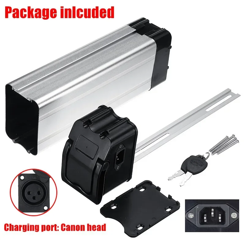 POTEAX Plastic Battery Box For Electric Bike 36V/48V Large Capacity 186501 Holder Case Outdoor Cycling Accessories Replacement