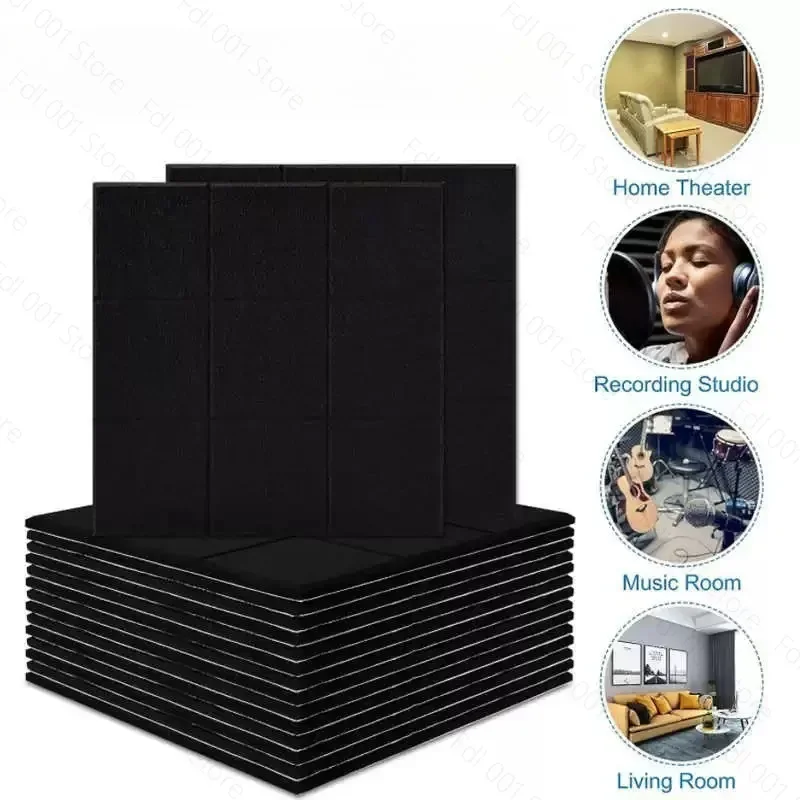 12 Pcs Self-Adhesive Hexagon Sound Insulation Foam Panel Home Studio Office Decoration Sound Insulation Panel Wall Sticker