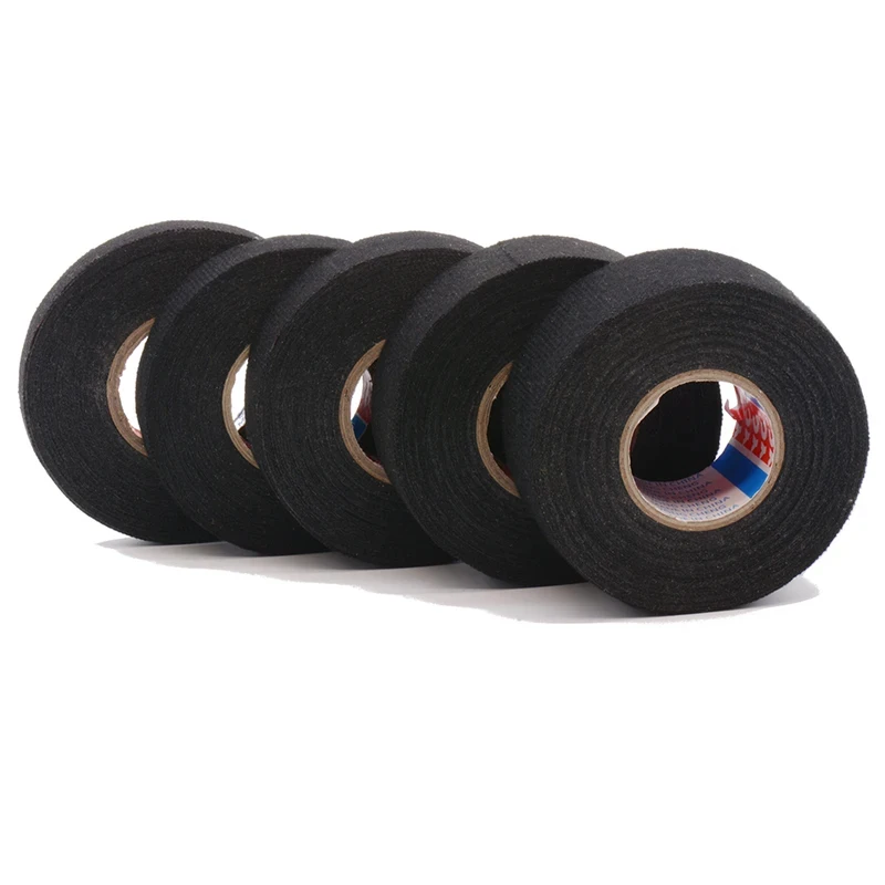 1/2/3Pcs 15Meters Black New Adhesive Cloth Tape Industrial Tape For Cable Harness Wiring Loom 9/15/19/25mm