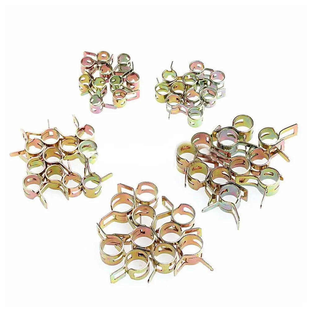 Colliers de serrage à ressort zingué pour tuyau, pince à air pour moto, haute qualité, tout neuf, 6mm ~ 12mm, 10 pièces par ensemble