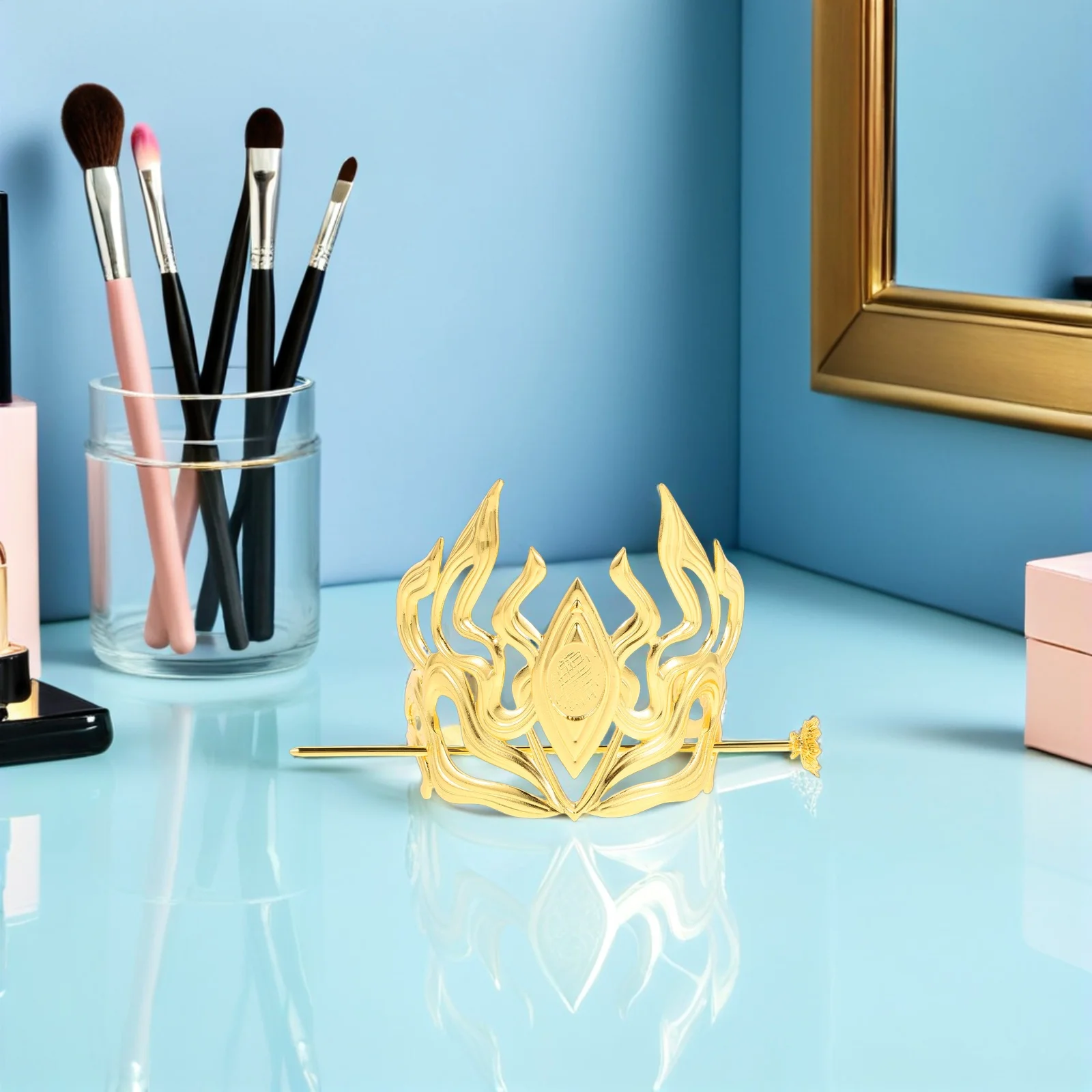 

Древний китайский корон для волос, Золотая металлическая вилка, аксессуары ханьфу, мужской шиньон, булавка, прическа, украшение, палочка для волос, корона