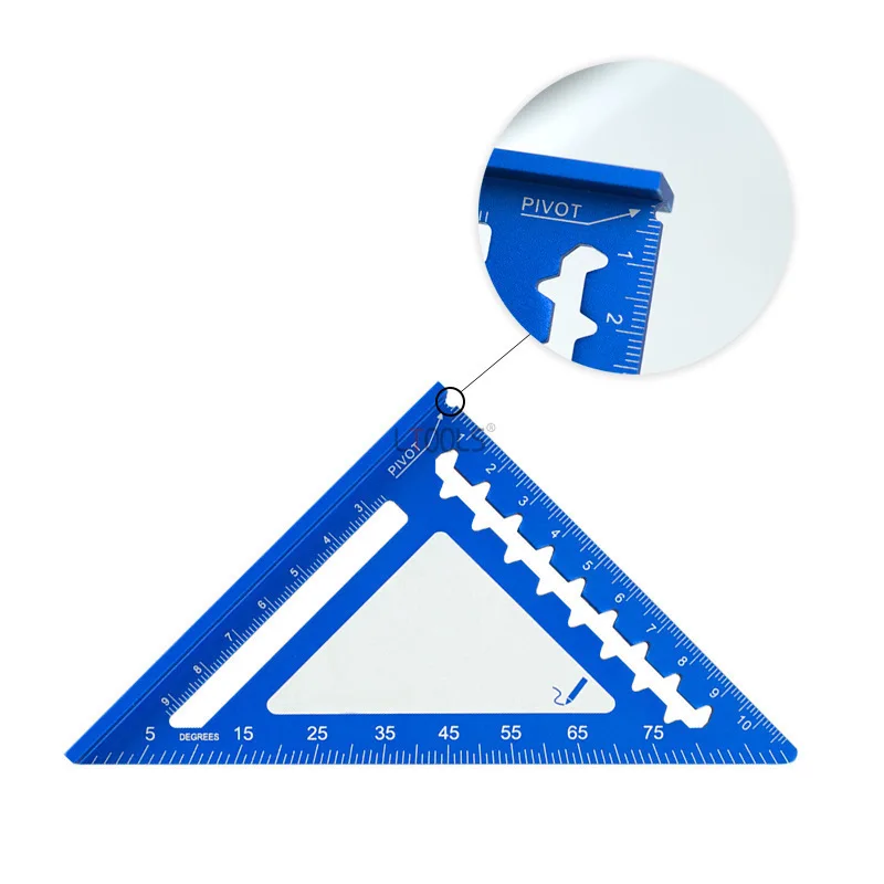 4-inch Aluminum Alloy Metric Thickened Woodworking Ruler Carpenter Precise Triangle Square Tool Mensurement Tool for Woodwork