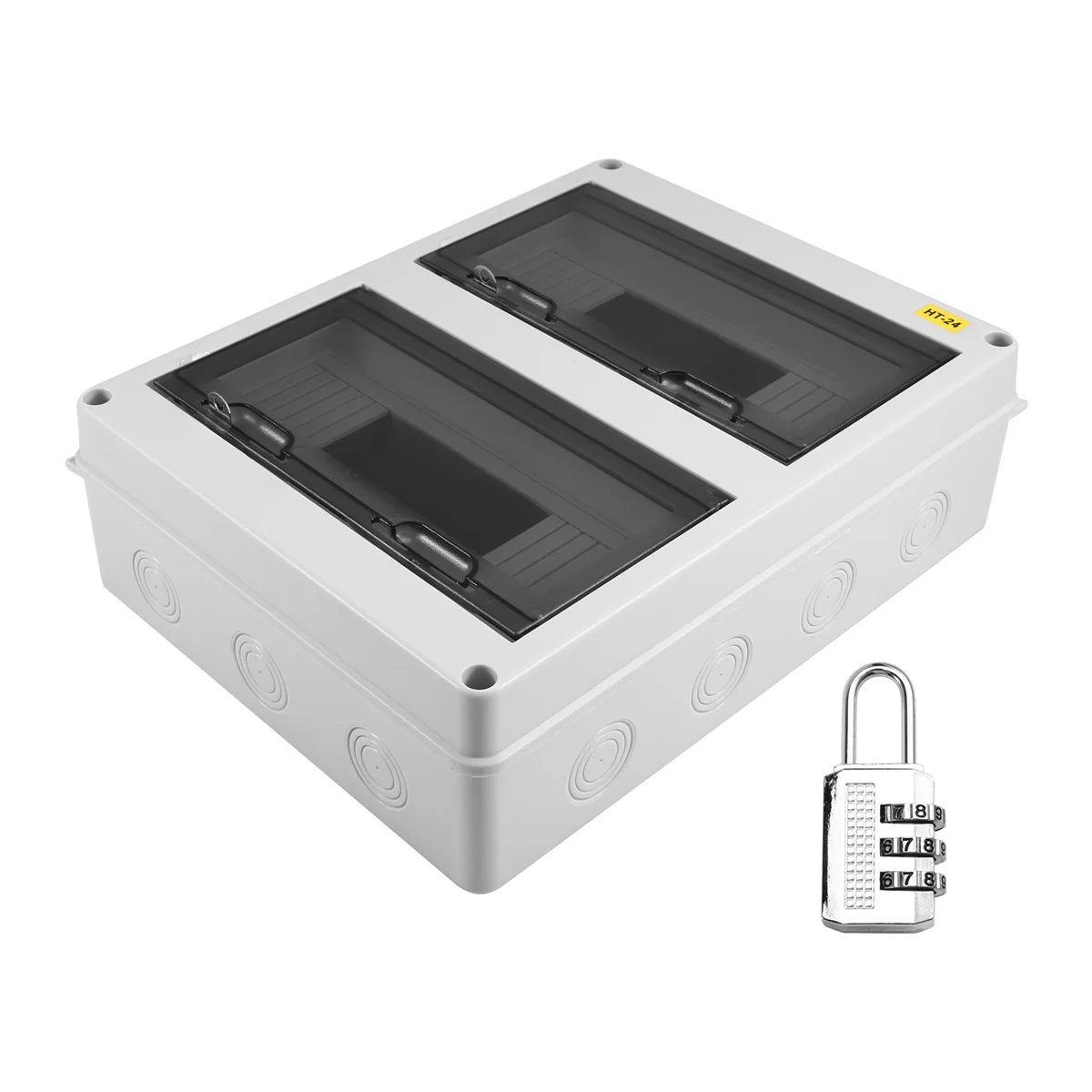 ABNJ HT Series Junction Box 24WAY IP65 Waterproof Distribution Box Outdoor ABS Electrical with Lock for Circuit Breaker