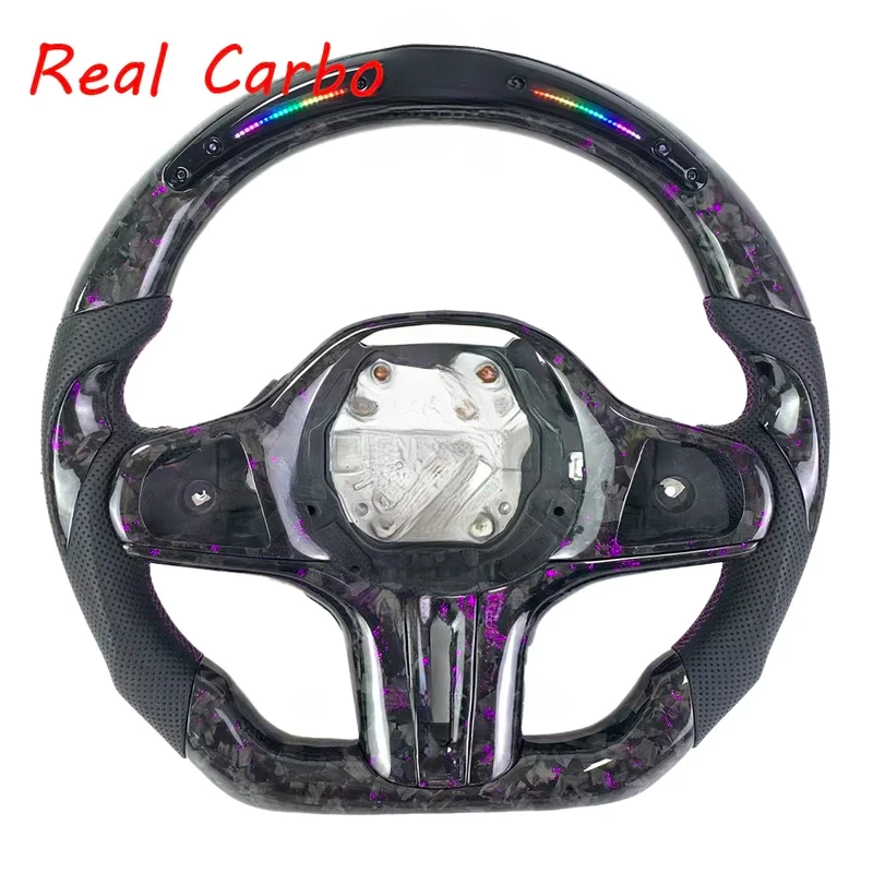 

For BMW M3 M4 G20-G30 E46 E90 Customizable LED Forged Carbon Fiber Steering Wheel