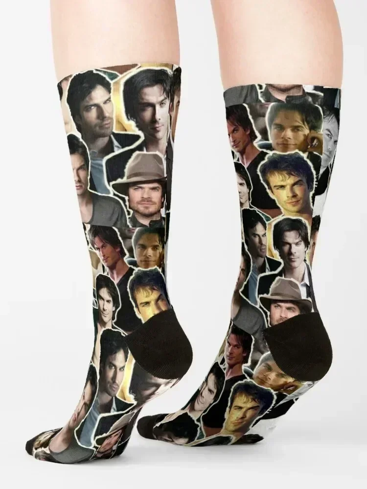 Ian Somerhalder collage Damon - Sagittarius Socks hockey compression colored anti slip football Socks Men Women's