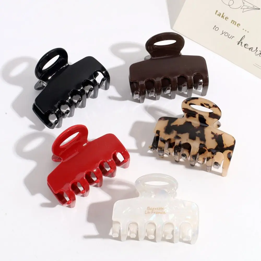 

Simple Korean Style Acrylic Hair Claw Hair Clip Headdress Square Hair Claw Ponytail Holder Headwear Women Shark Clip Girls