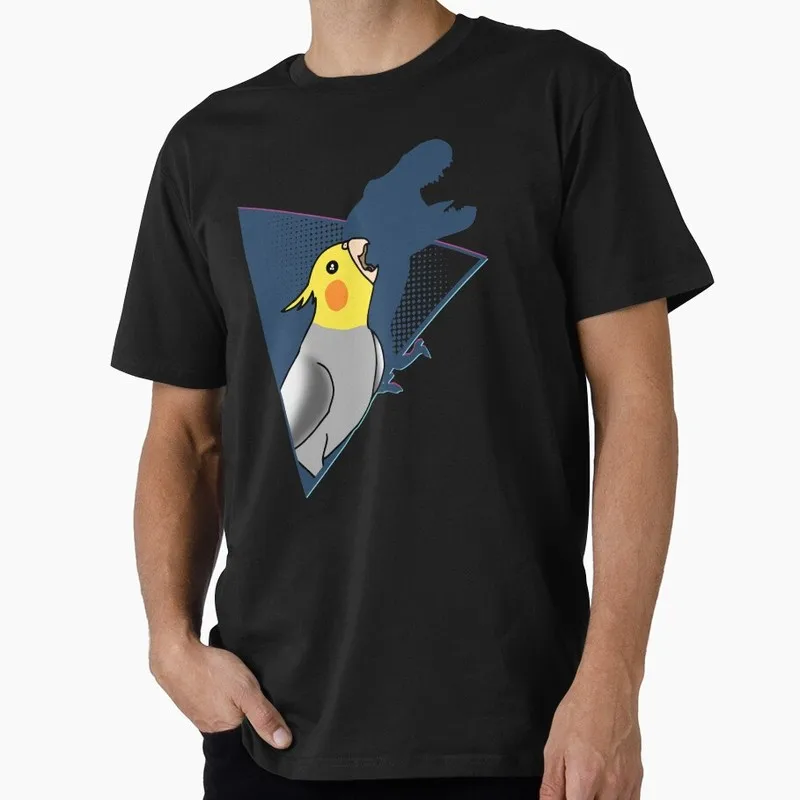 Funny Comic T-rex cockatiel Gift T-shirt Birds T-rex shadow Graphic Clothes All Size Tops Short Sleeve Unisex Tee S-6XL