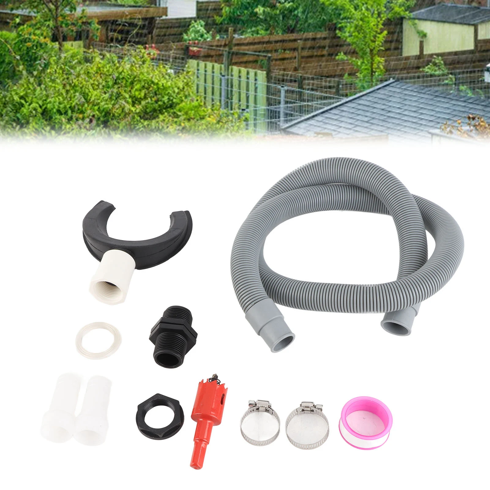 Round Rain Collector Downpipe Hose Collector Easy Installation Rainwater Collection System Rain Collector Diverter for Roof