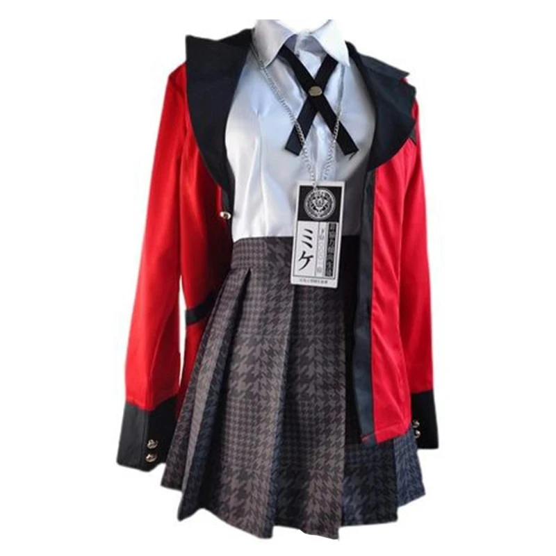 Kakegurui Jabami Yumeko Cosplay Costume Halloween Sayaka Compulsive Gambler Anime School Girl Pleated Skirt Uniform Full Set