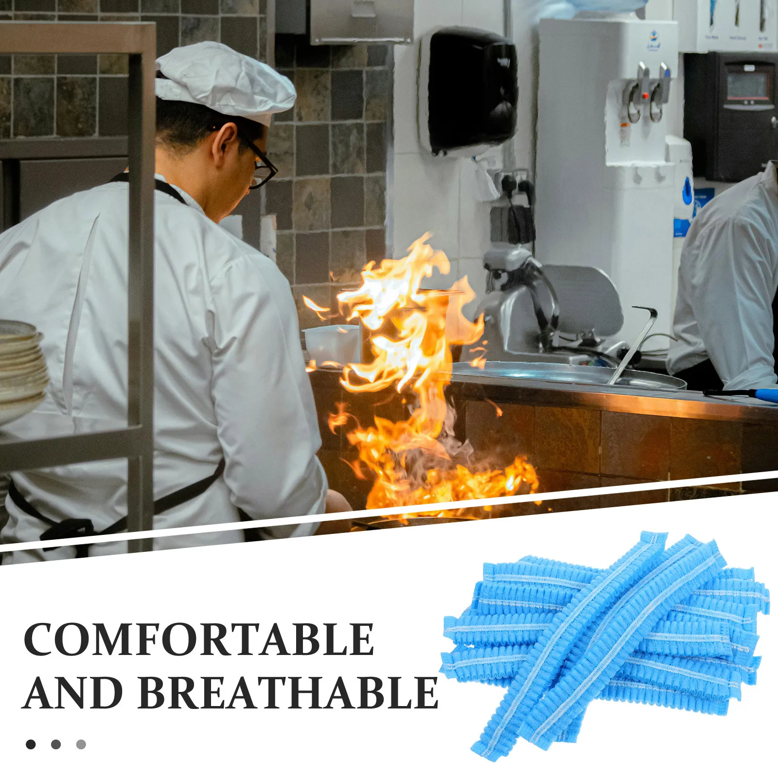 100 قطعة قبعات الشيف القابل للتصرف غير المنسوجة شبكات الشعر تنفس لخدمة المواد الغذائية ورشة عمل غطاء شبكي شبكات الشعر المتاح المنزل الاستخدام اليومي