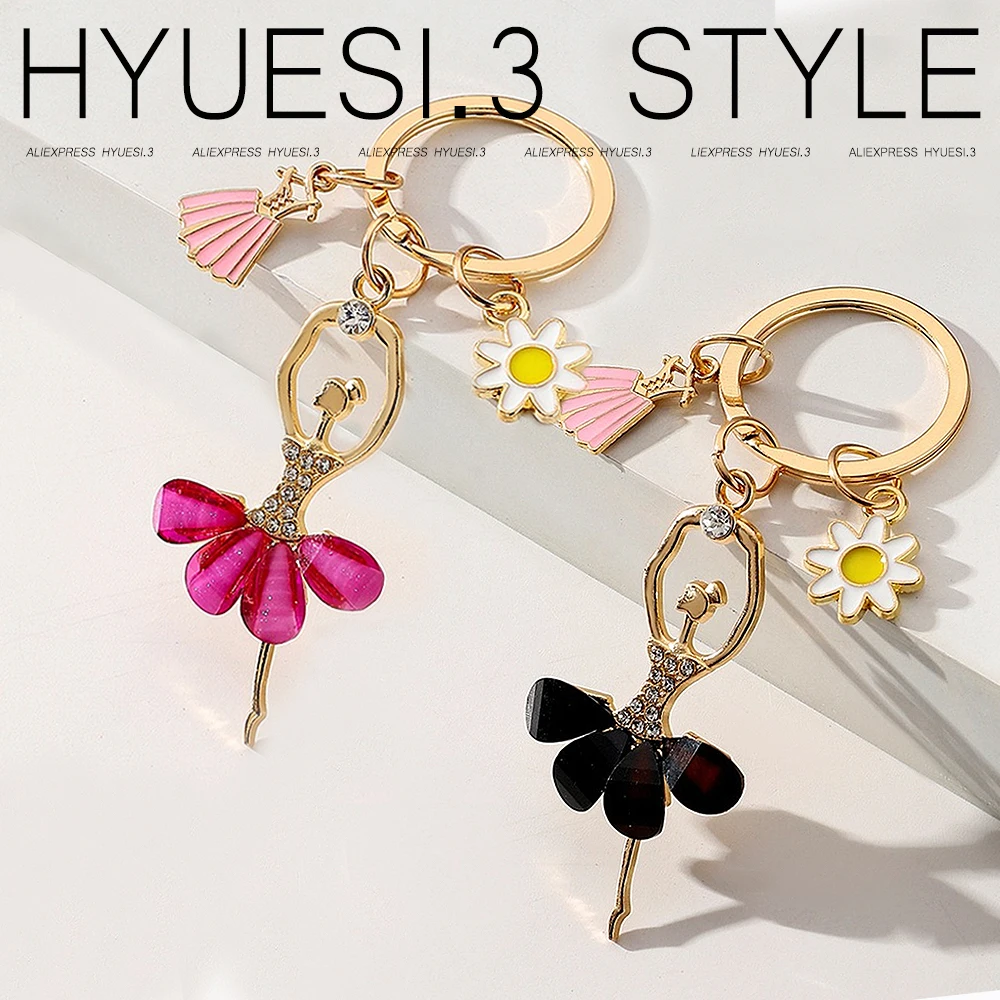 Moda Rhinestone anioł tańcząca dziewczyna brelok cyrkon inkrustowane baleriny Charms z uchwytem na klucze do plecaka torba akcesoria do torebki