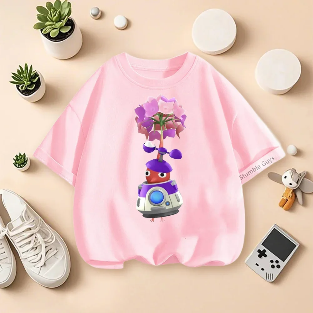 

Hot Sale Video Game Pikmin 4 Print Cartoon Kids T-shirt Girls Clothes Baby Boys Black Short Sleeve T Shirt