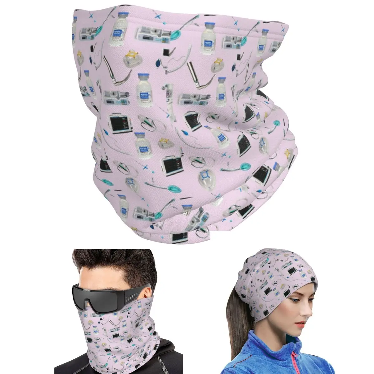 Tools Of The Trade PALE PINK Anesthesia Anaesthesia Bandana Neck Gaiter Printed Mask Scarf Riding Face Mask Unisex All Season