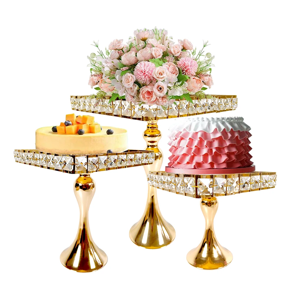 3Pcs/lot Cake Stand Square Cupcake Tower Dessert Table Display Set Candy Table Decorations for Party for Birthday Celebration