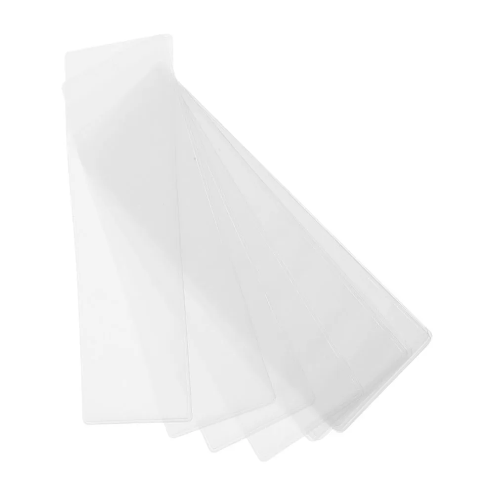 

15pcs Transparent Bookmark Covers Clear PVC Craft Sleeves Lightweight Waterproof Photo Protection Holders for Bookmarks Artwork