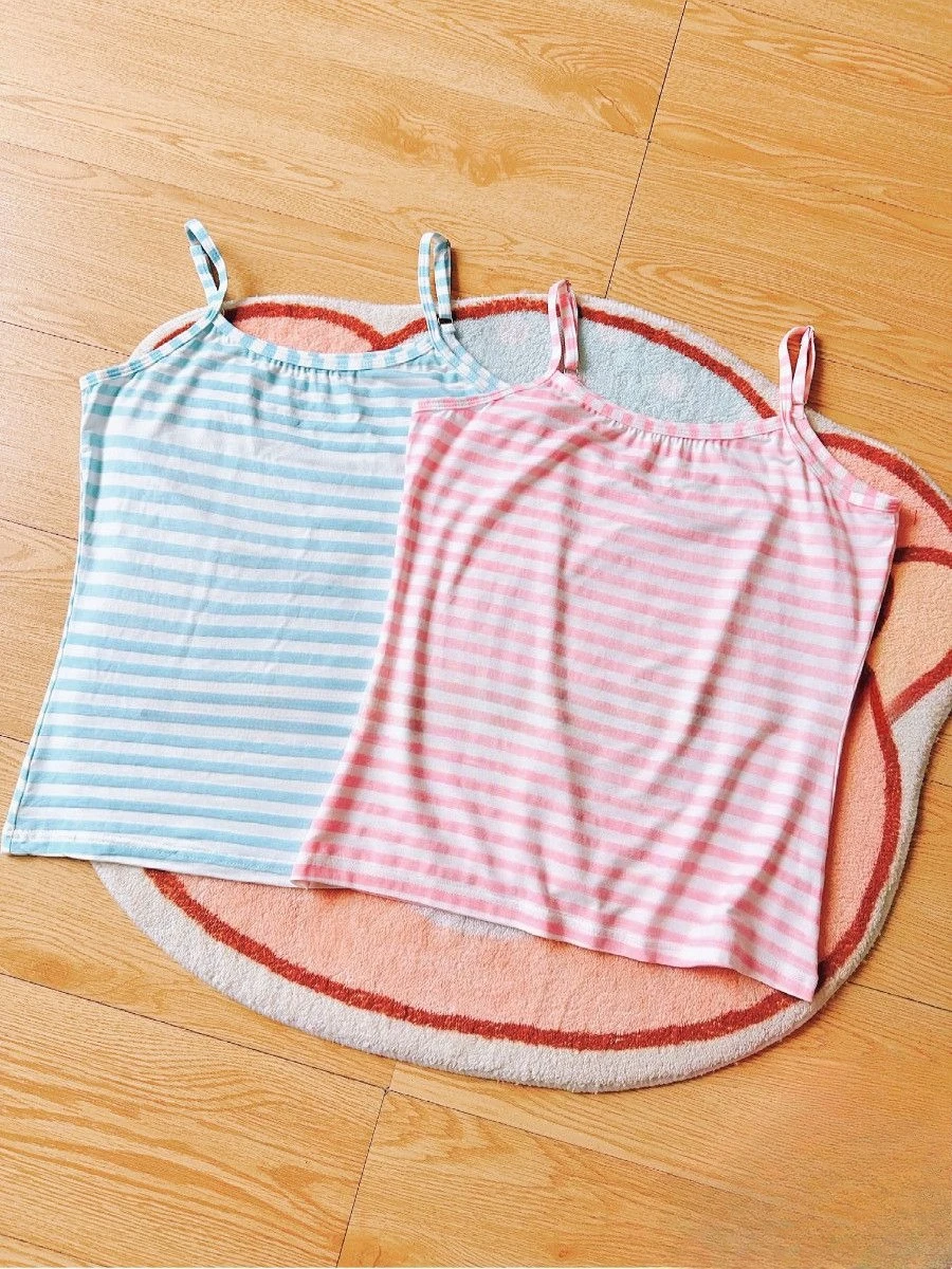 Y2K Grunge Retro Striped Tank Vest Ladies Slim Fit Sleeveless Crop Top Harajuku Alt Girl Daily Fashion Clothes
