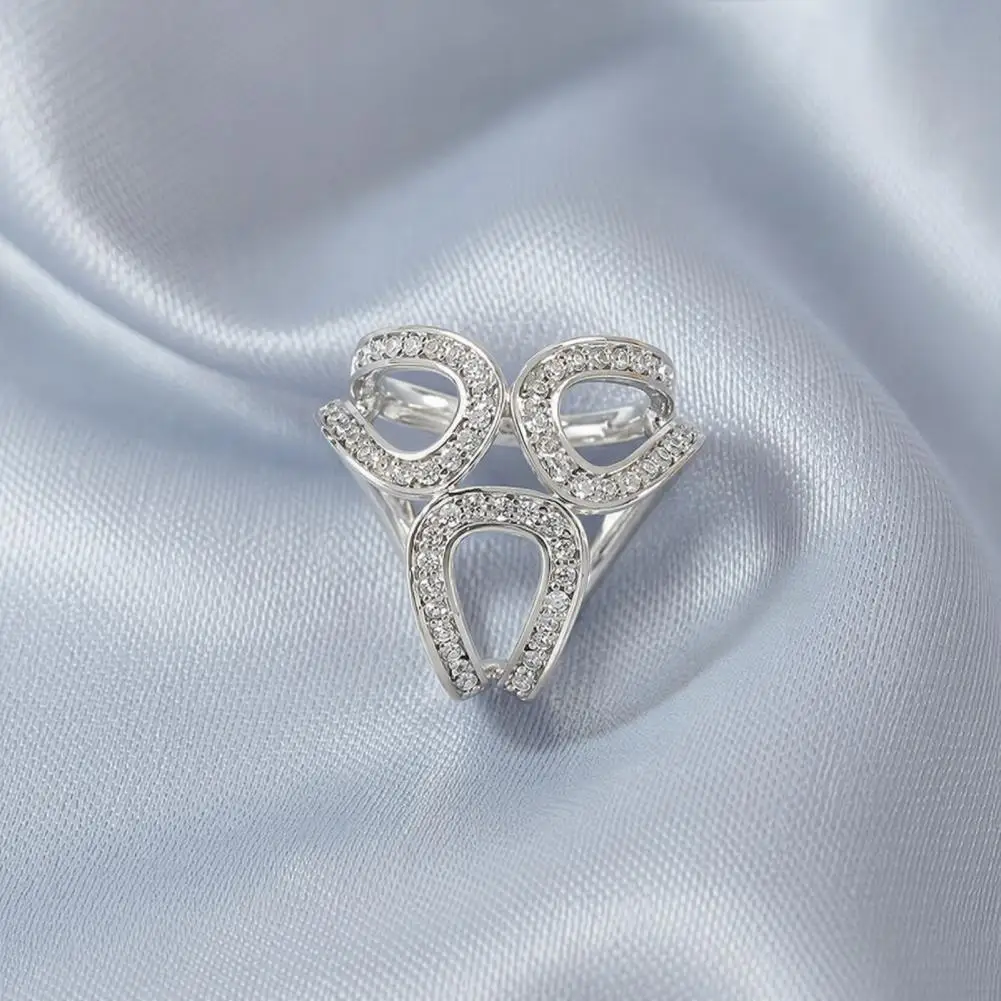 Three-dimensional Scarf Clasp Scarf Button with Rhinestones Three-dimensional Flower Shawl Fastener for Outfit for Shawls