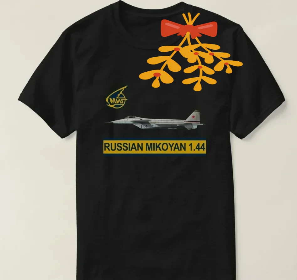 Russian Aerospace Force MiG 1.44 Fifth Generation Fighter T-Shirt 100% Cotton O-Neck Short Sleeve Casual Mens T-shirt Size S-3XL