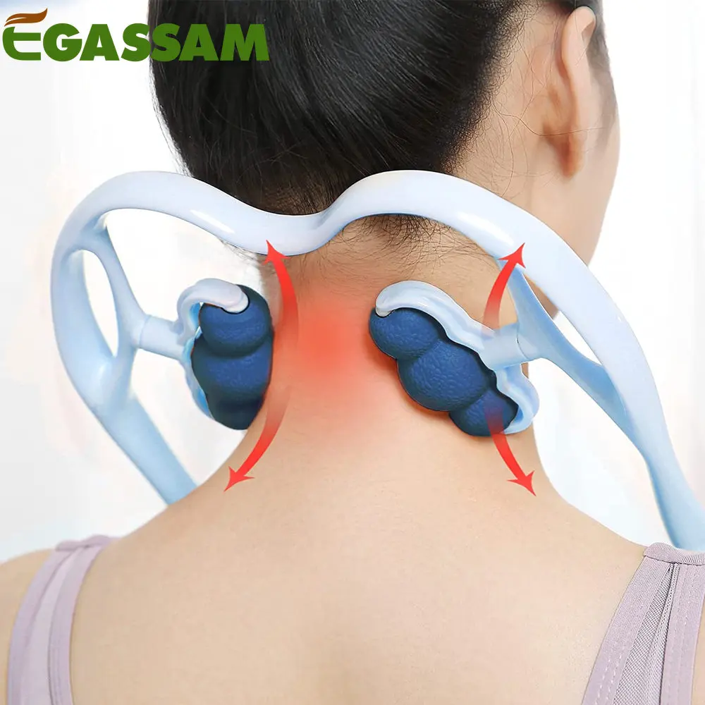 1Pcs Plastic Pressure Point Therapy Neck Massageador Massagem Relieve Hand Roller Neck Massager for Shoulder Trigger Point