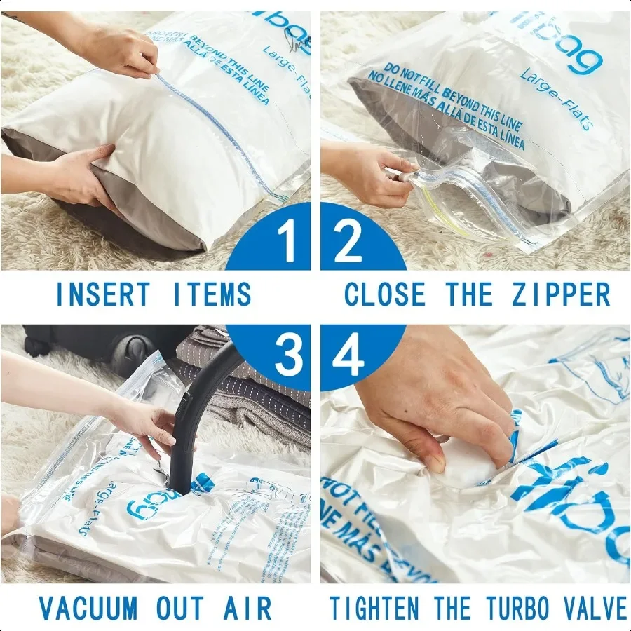 Vacuüm Opbergzakken 30Pack Space Saver Vacuüm Opbergzakken Vacuüm Seal Zakken voor Kleding Kleding Dekbedden en Dekens 30C