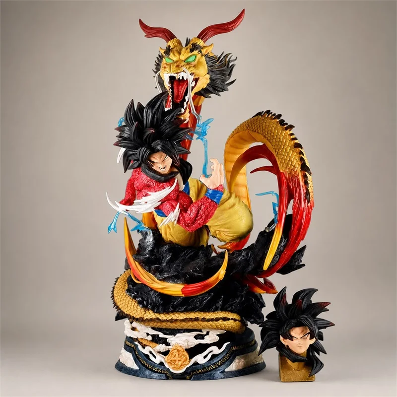 Anime Dragon Ball LS Dragon Fist Super Saiyan 4 Goku Figure Dual-Head Sculpt Statue Model Birthday Gift view 4