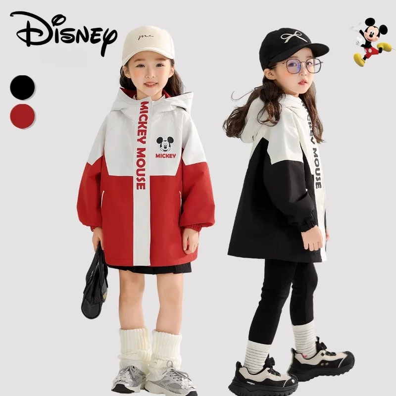 

Disney Mickey Cartoon Cute Boys and Girls Autumn and Winter New Warm Casual Long Trench Coat 3-in-1 Jacket Thickened Down Coat