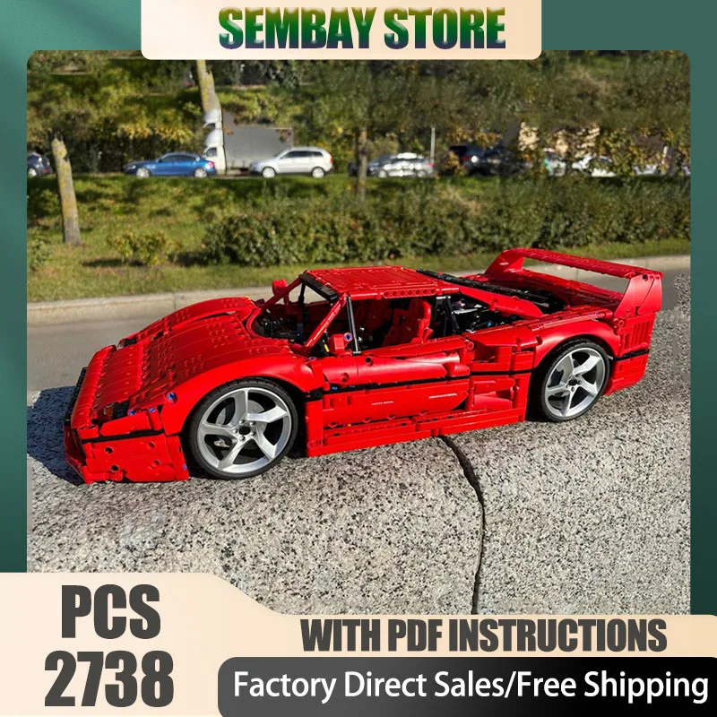 Champion Speed Cars Moc Bausteine Modular F40 1:8 Modell Technologie Blöcke Sportwagen Weihnachten DIY Spielzeug Bau Geschenke