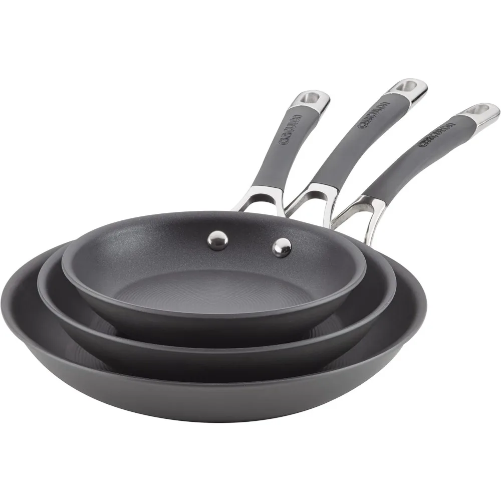 

Radiance Hard Anodized Nonstick Frying / Fry Pan Set / Skillet Set - 8.5 Inch, 10 Inch, and 12.25 Inch