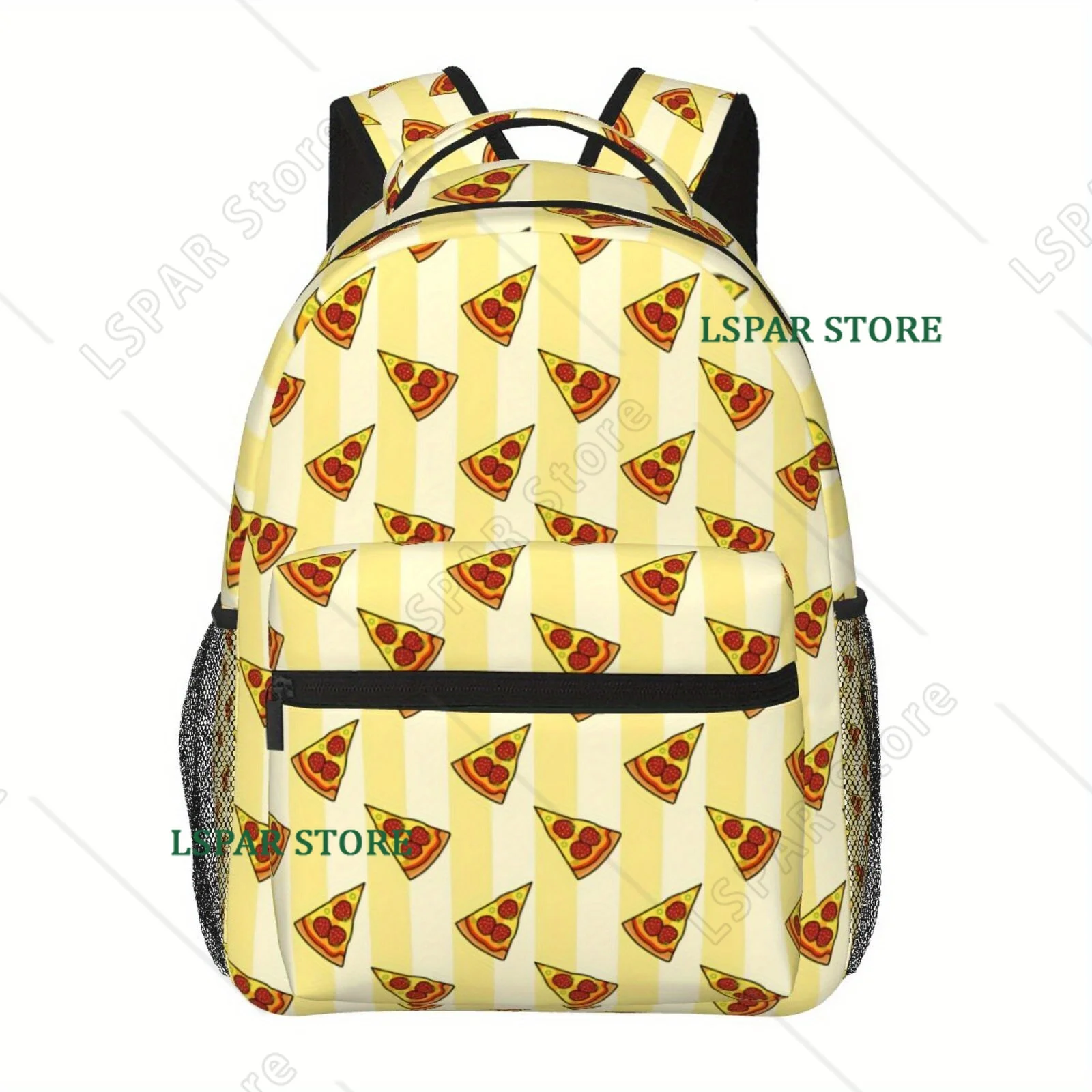 Pizza Slice Print Backpack Unisex Casual Laptop Backpacks School Bookbag Travel Hiking Camping Daypack