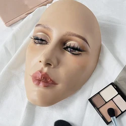 Make-up-Vollgesichts-Übungsmodell, 5D-Silikon, bionische Haut, Schaufensterpuppe, Augenbrauen, Wimpern, Lidschatten für Anfänger, Make-up-Künstler