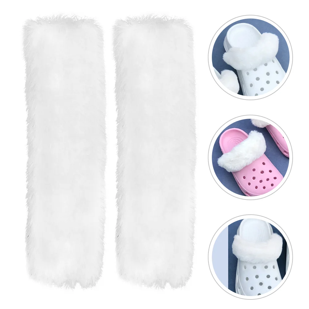 Clogs Shoe Lace Covers Child Fluffy Rug Warm Liner Plush Removal Decor Slippers Soft