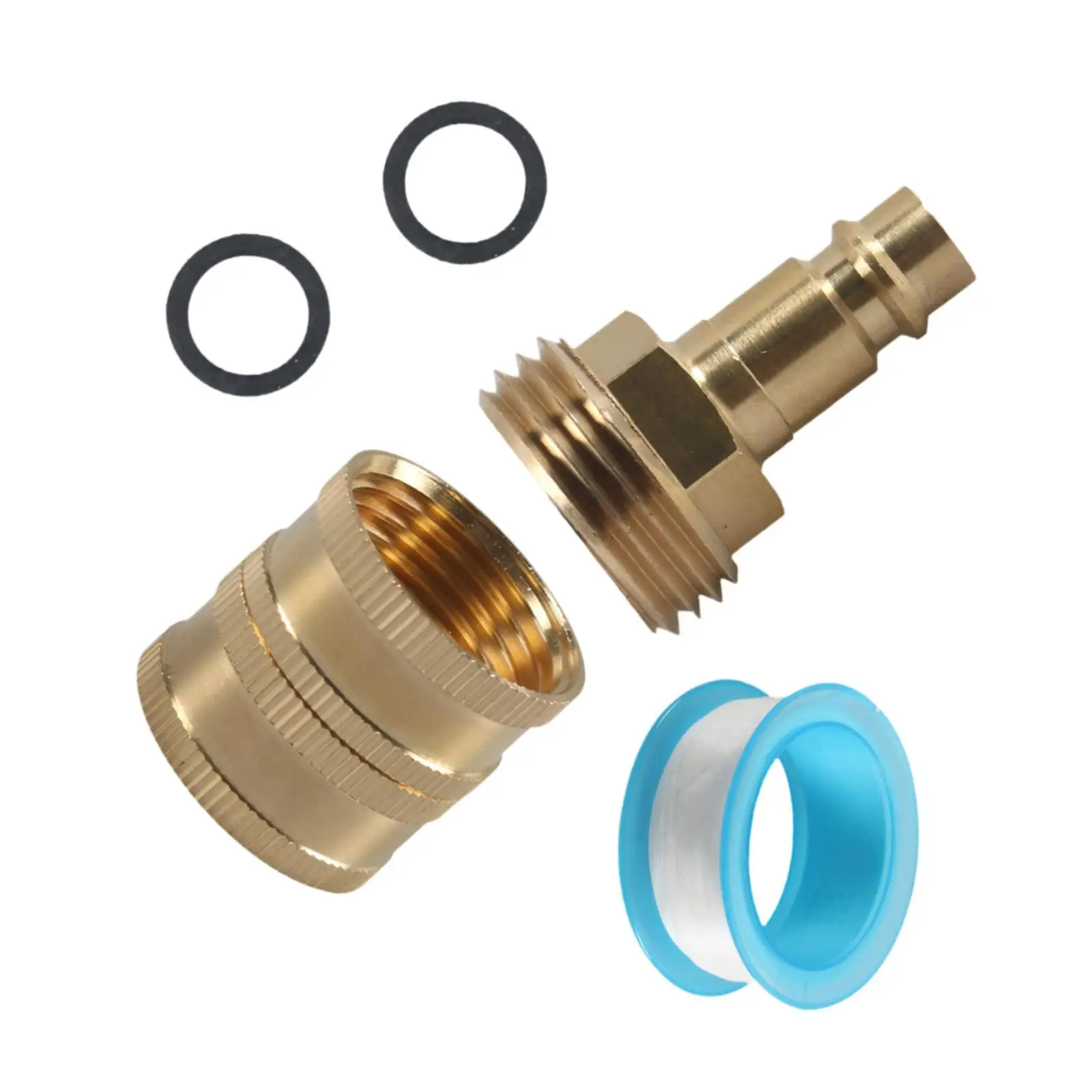 RV Spray Port Quick Connect Easy to Install Double Head Pipe Fittings PF247007 Brass RV Quick Connector 3/4