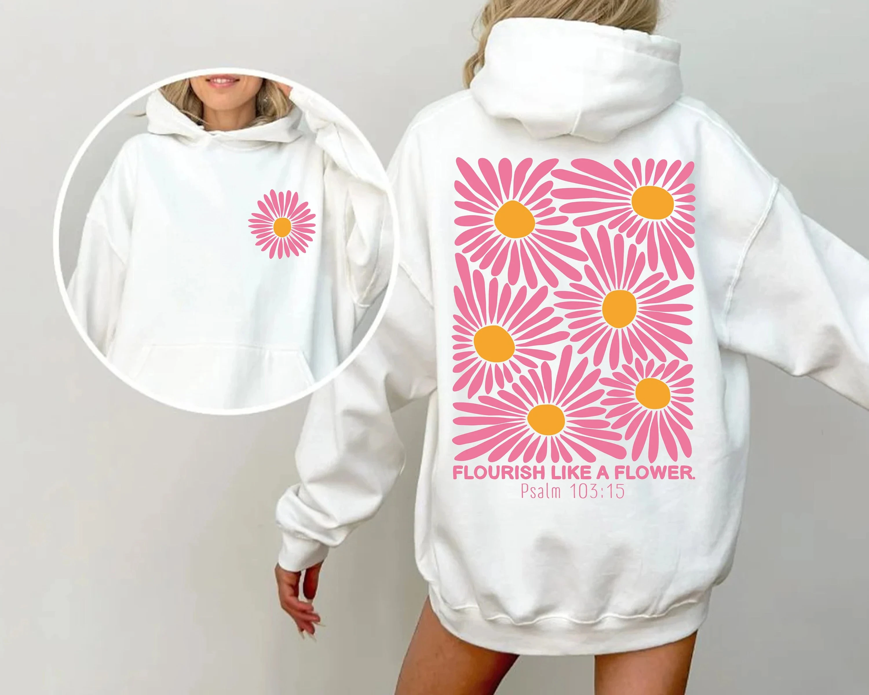 

Flower Christian Hoodie Men's and Women's Long Sleeve Sweatshirt Pullover Y2k Tops Fashion Autumn and Winter Clothing Hoodies