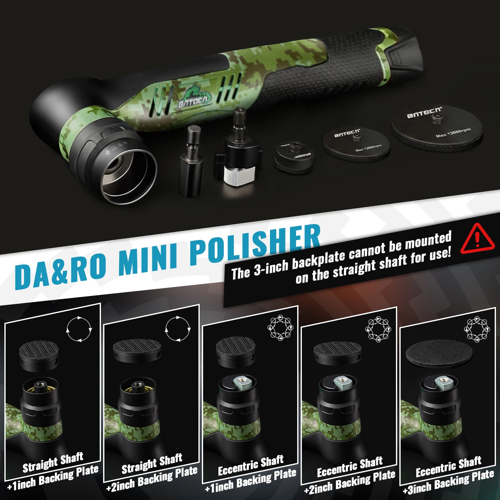 2026 New BATOCA S5 Wireless Mini Polisher 3-in-1 (0/3/12mm) Car Detail Buffer with LCD Speed Display Custom Graffiti Tool Kit