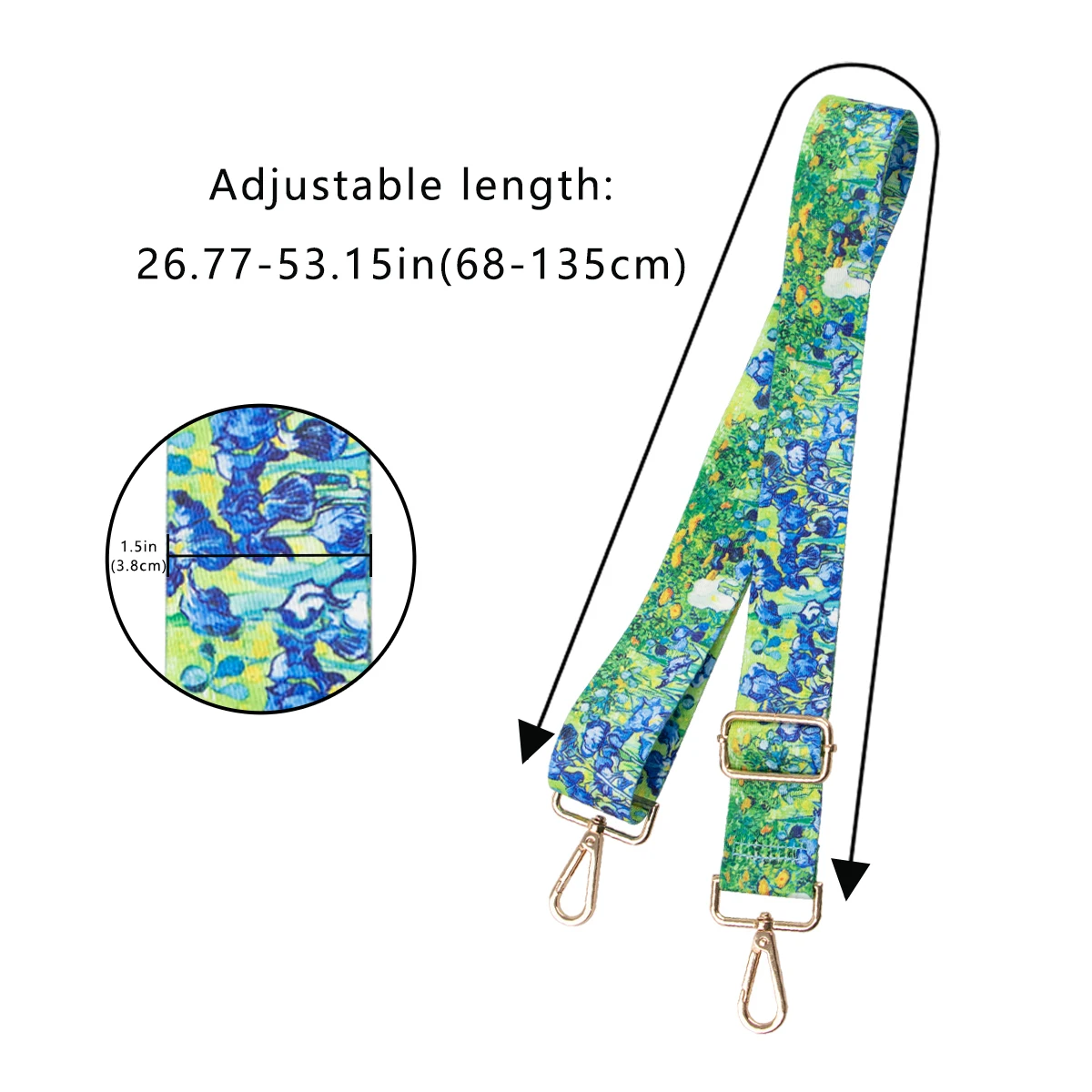 Van Gogh Sunflower Replaceable Bag Strap Widening Fashionable And Versatile Shoulder Bag Straps Crossbody Bags Bag Accessories