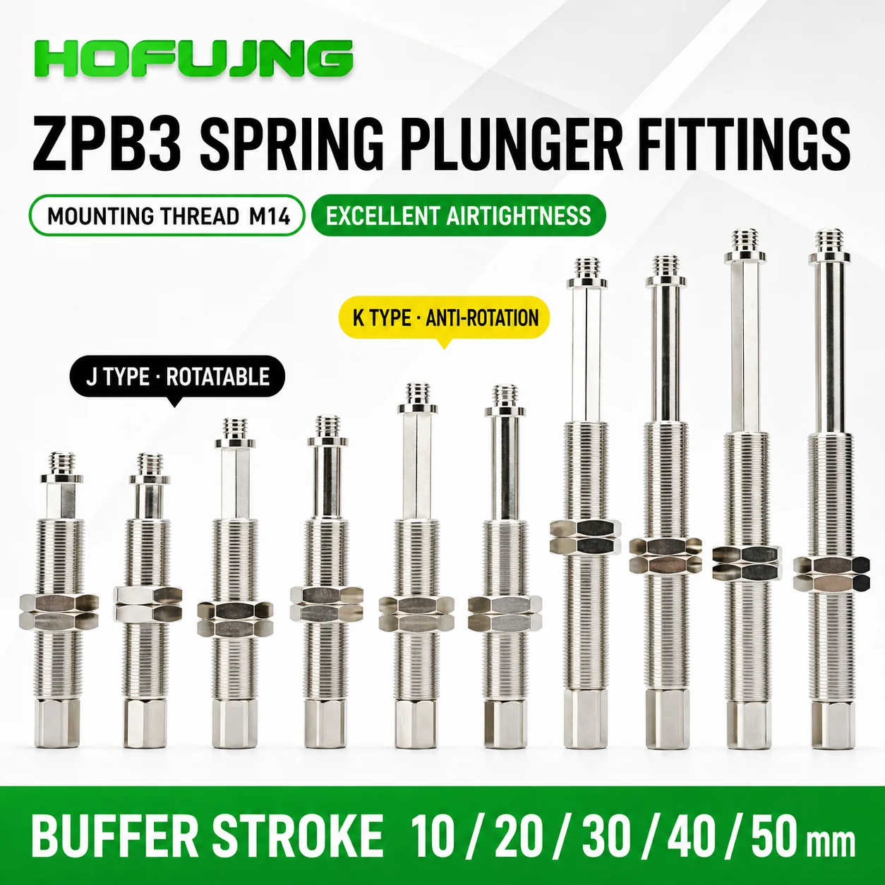 ZPB3K10-B8 ZPB3J10/20/30/40-B8 Rotatable Anti-Rotation Vacuum Suction Cup Spring Plunger Buffer Holder