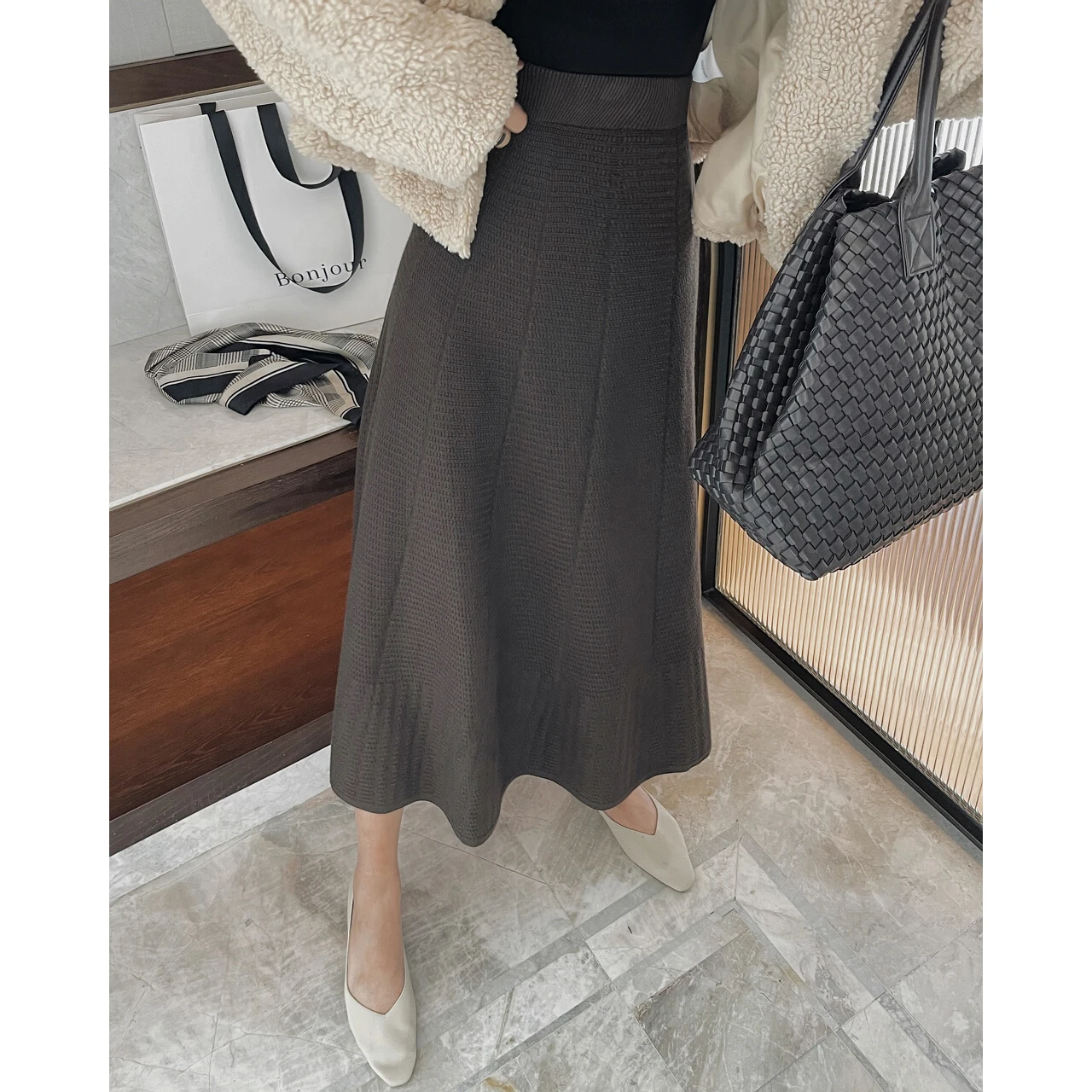 

2022 Woman High Waist Knit Sweaters Maxi Midi Long Prom Skirts Y2k Clothes Sets Oem Korean Fashion Gothic Elegant Vintage New