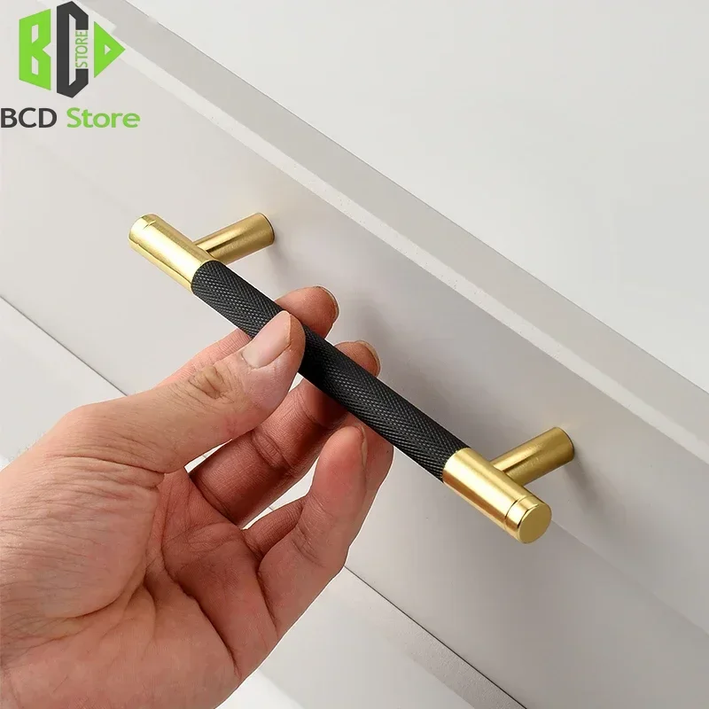 BCD 300mm Length Kitchen Cabinet Wardrobe Door Knurled Handles Drawer Dual Color American Style Pulls Handles For Furniture