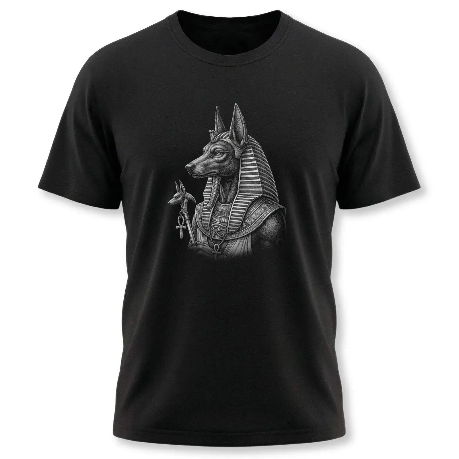 Anubis Egyptian God T Shirt Jackal Deity Mythology Ancient Egypt vintage Washed Stretched Stylish Casual Slightly Breathable