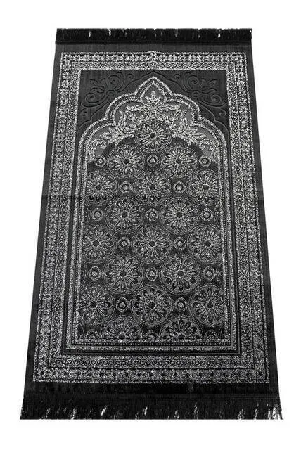 

Weighing Silvery Prayer Rug Black Muslim Islam Sheet Prayer Mat Holy Quraan Islamic Mats