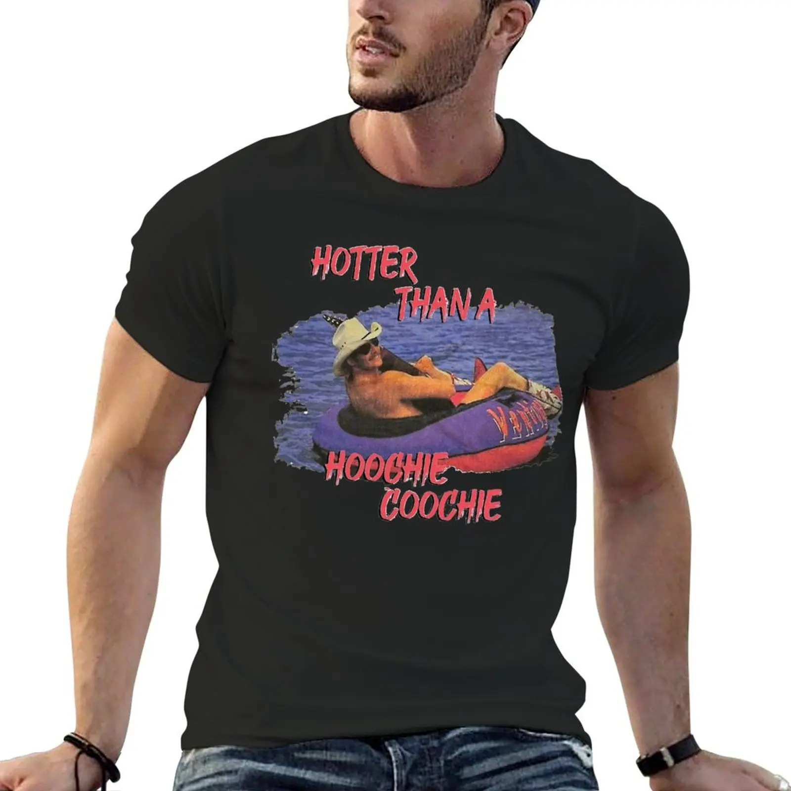 

Hotter Than A Hoochie Coochie T-Shirt vintage graphic tee man clothes aesthetic clothes men clothings